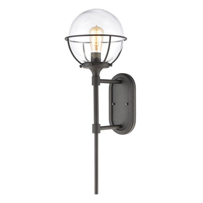 Atlas Lighting Girard 28'' High 1Lt Outdoor Sconce, Charcoal/Clear