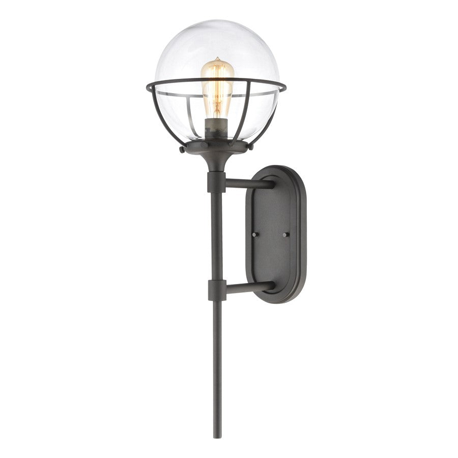 Atlas Lighting Girard 28'' High 1Lt Outdoor Sconce, Charcoal/Clear