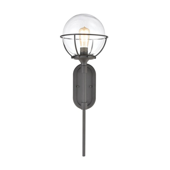 Atlas Lighting Girard 28'' High 1Lt Outdoor Sconce, Charcoal/Clear