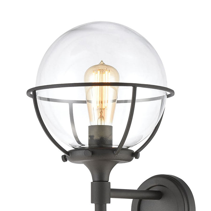Atlas Lighting Girard 28'' High 1Lt Outdoor Sconce, Charcoal/Clear