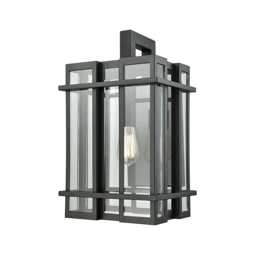 Atlas Lighting Glass Tower 18''H 1Lt Outdoor Sconce, Black/Clear