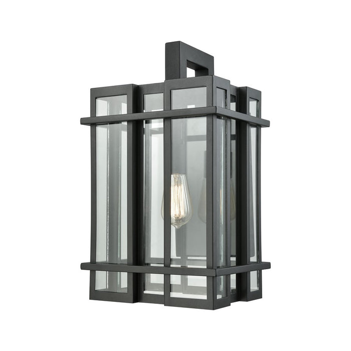 Atlas Lighting Glass Tower 18''H 1Lt Outdoor Sconce, Black/Clear