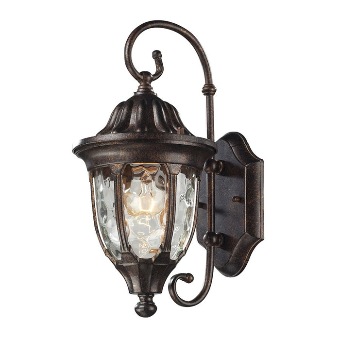 Atlas Lighting Glendale 14'' High 1Lt Outdoor Sconce, Bronze/Clear