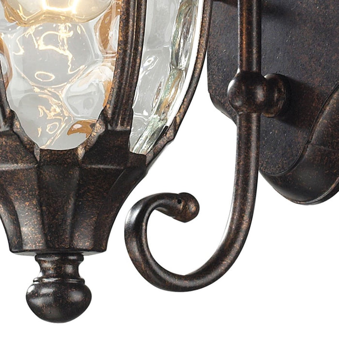 Atlas Lighting Glendale 14'' High 1Lt Outdoor Sconce, Bronze/Clear