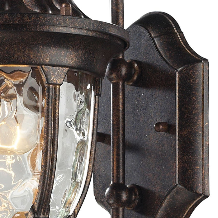 Atlas Lighting Glendale 14'' High 1Lt Outdoor Sconce, Bronze/Clear