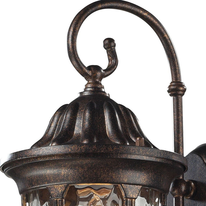 Atlas Lighting Glendale 14'' High 1Lt Outdoor Sconce, Bronze/Clear