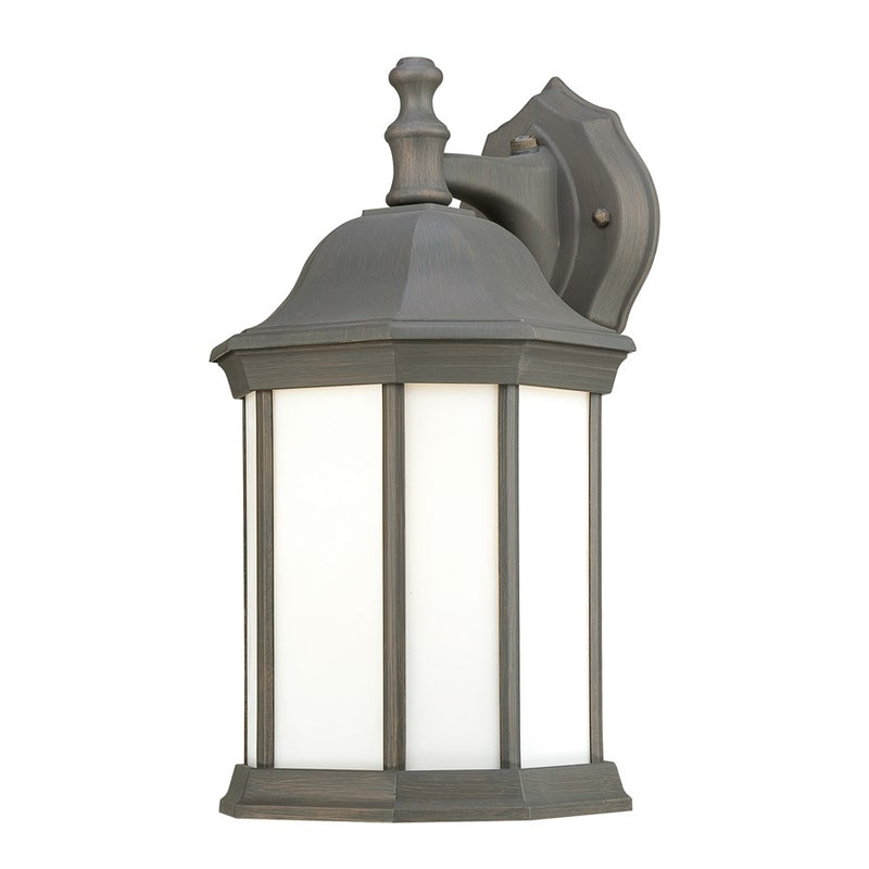 Atlas Lighting Hawthorne 14in 1-Light Outdoor Wall Sconce | Traditional Painted Bronze and White Frosted Glass | Porch & Entryway | Model OL11149-BZ