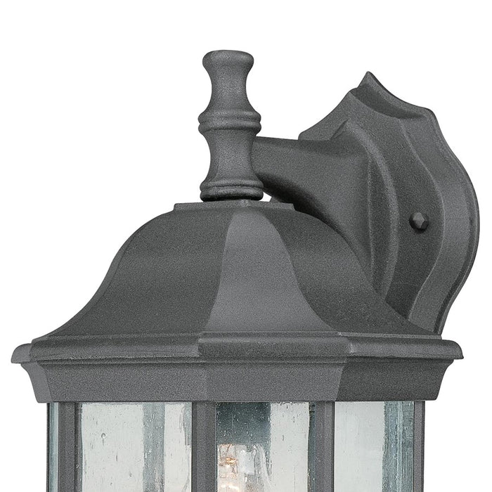 Atlas Lighting Hawthorne 14'' High 1Lt Outdoor Sconce, Black/Clear