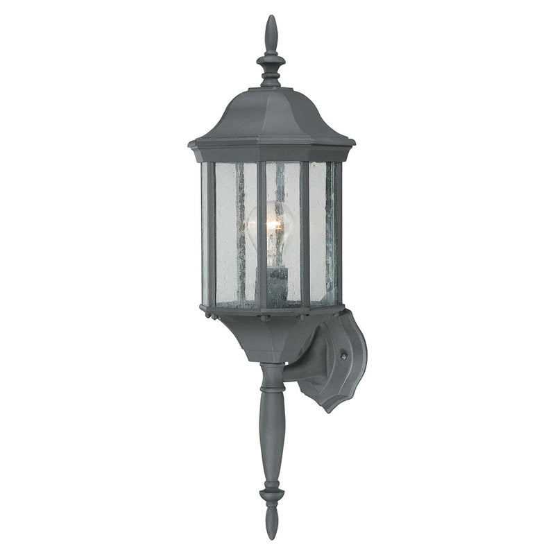 Atlas Lighting Hawthorne 26in 1-Light Outdoor Wall Sconce | Traditional Black and Clear Seeded Glass | Porch & Entryway | Model OL11151-BK