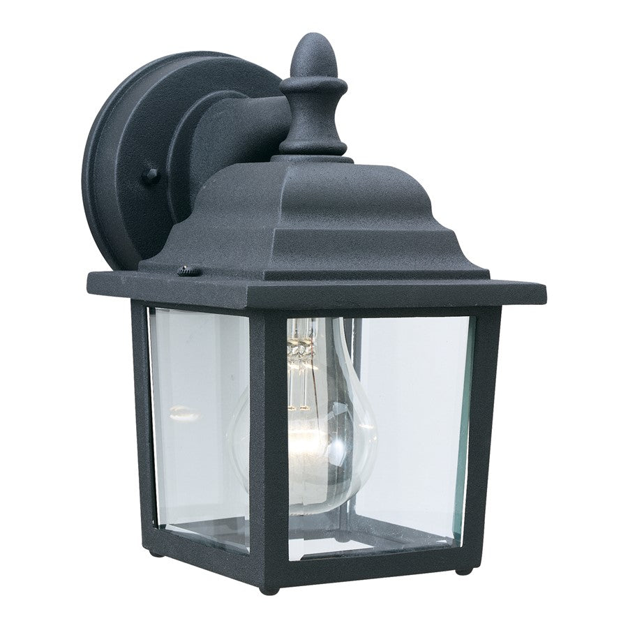 Atlas Lighting Hawthorne 8.5'' High 1Lt Outdoor Sconce, Black/Clear