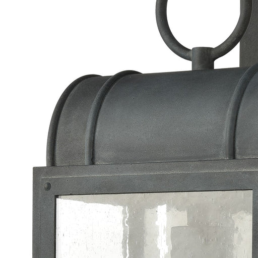 Atlas Lighting Heritage Hills 19''H 1Lt Outdoor Sconce, Zinc/Clear