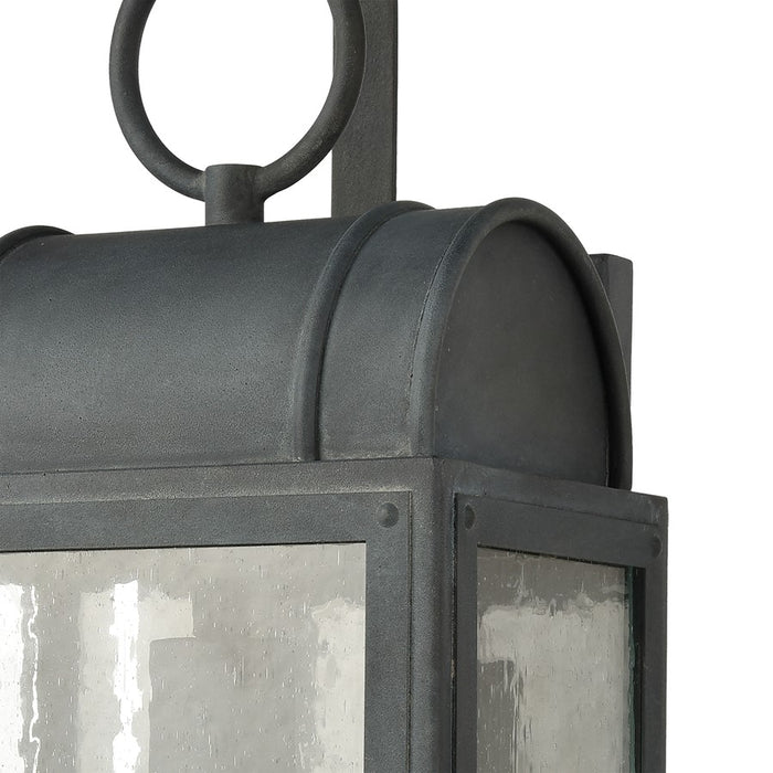 Atlas Lighting Heritage Hills 19''H 1Lt Outdoor Sconce, Zinc/Clear