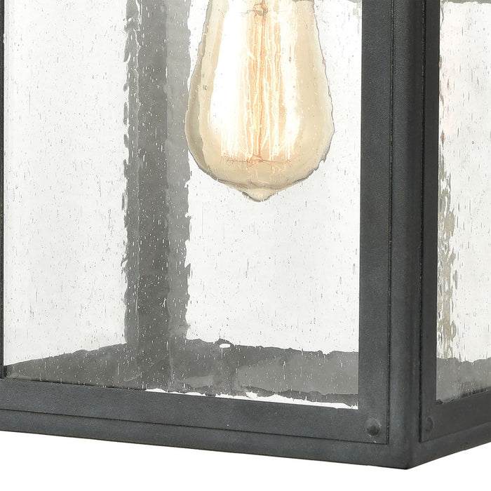 Atlas Lighting Heritage Hills 19''H 1Lt Outdoor Sconce, Zinc/Clear