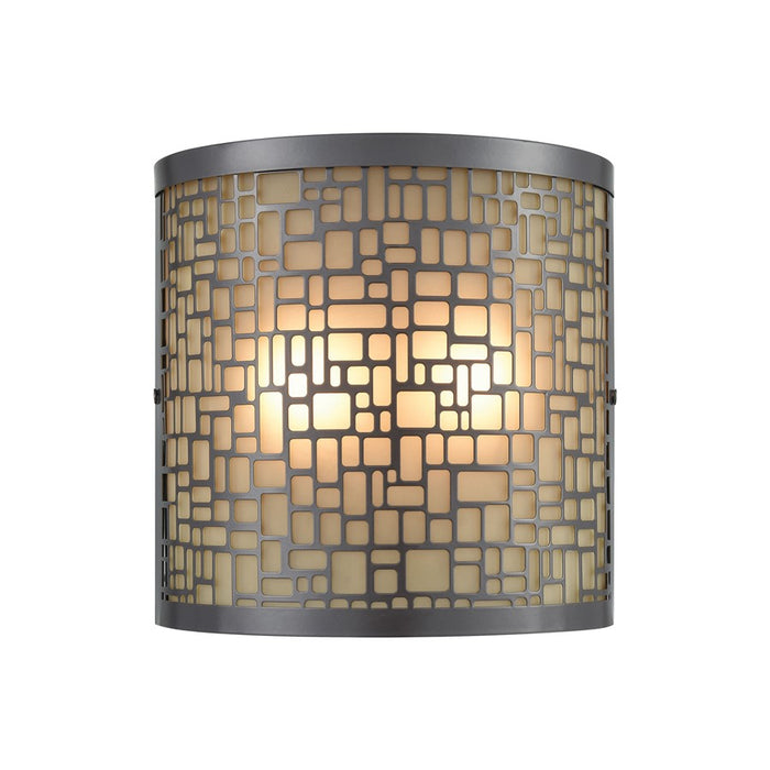 Atlas Lighting Hooper 8'' High 2Lt Outdoor Sconce, Bronze/Amber