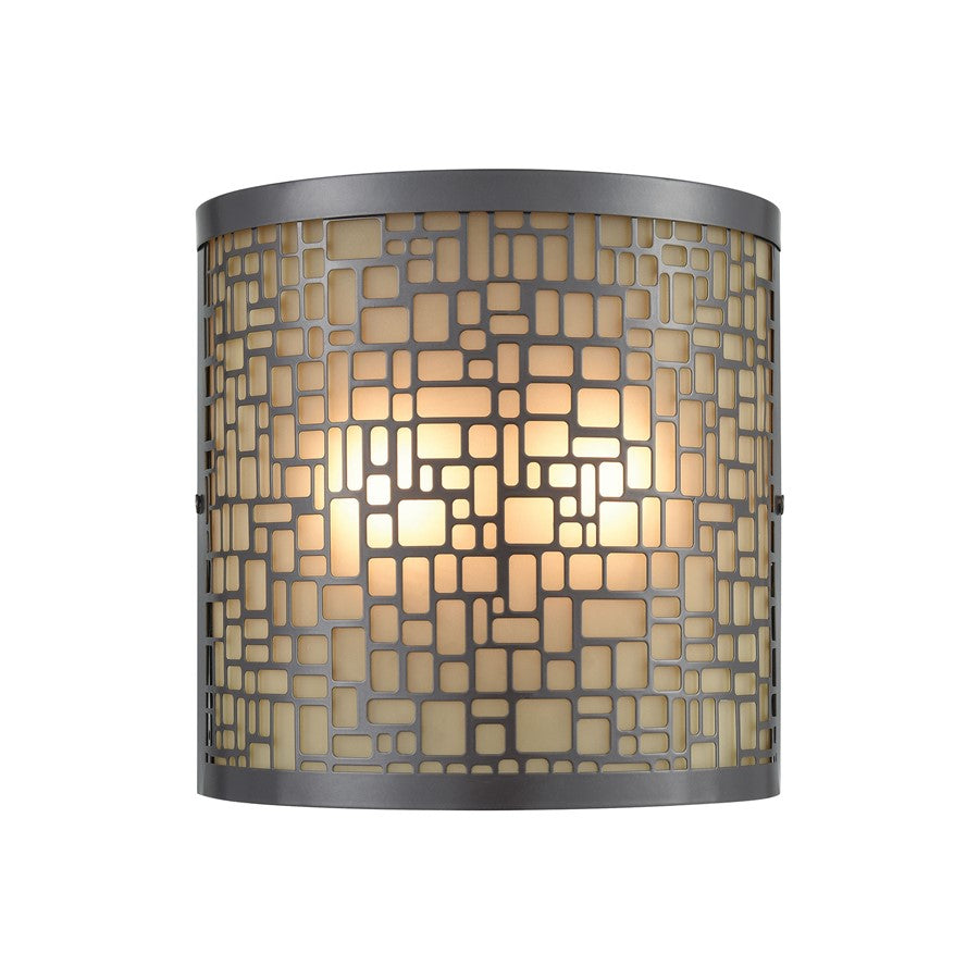 Atlas Lighting Hooper 8'' High 2Lt Outdoor Sconce, Bronze/Amber