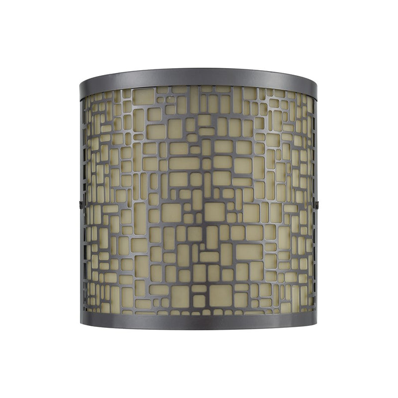 Atlas Hooper 8in 2-Light Outdoor Sconce | Modern Oil Rubbed Bronze and Amber Glass | Entryway & Patio | 8 x 4 x 8 in | Model OL11156-BK