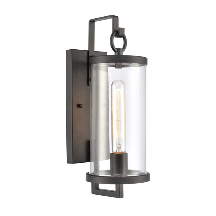 Atlas Lighting Hopkins 15.75'' High 1Lt Outdoor Sconce, Black/Clear