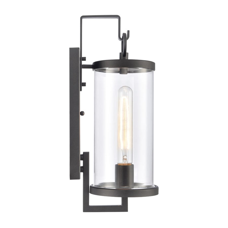 Atlas Lighting Hopkins 15.75'' High 1Lt Outdoor Sconce, Black/Clear