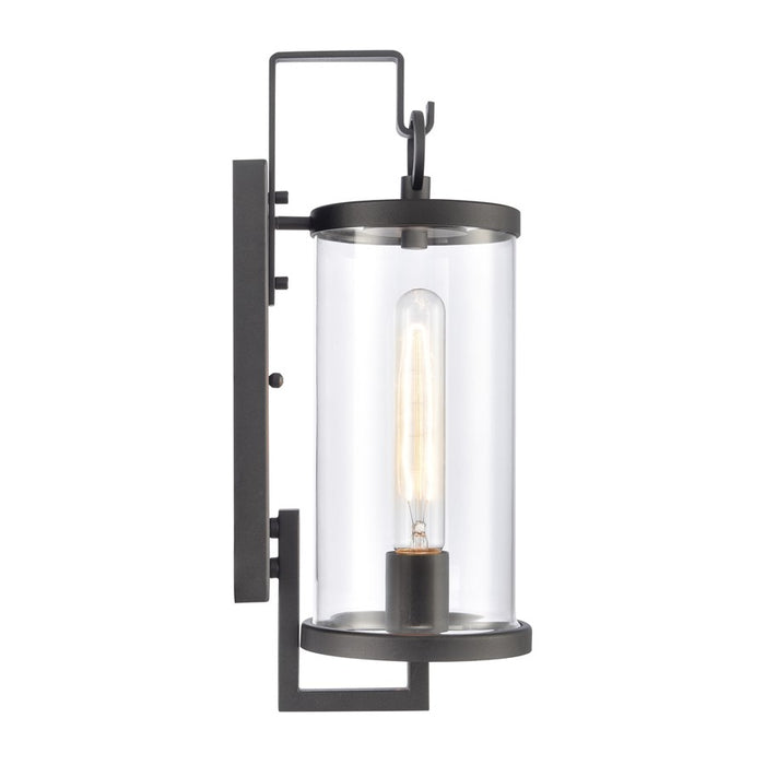 Atlas Lighting Hopkins 15.75'' High 1Lt Outdoor Sconce, Black/Clear