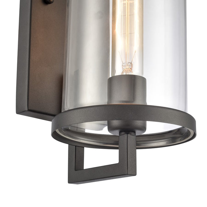 Atlas Lighting Hopkins 15.75'' High 1Lt Outdoor Sconce, Black/Clear