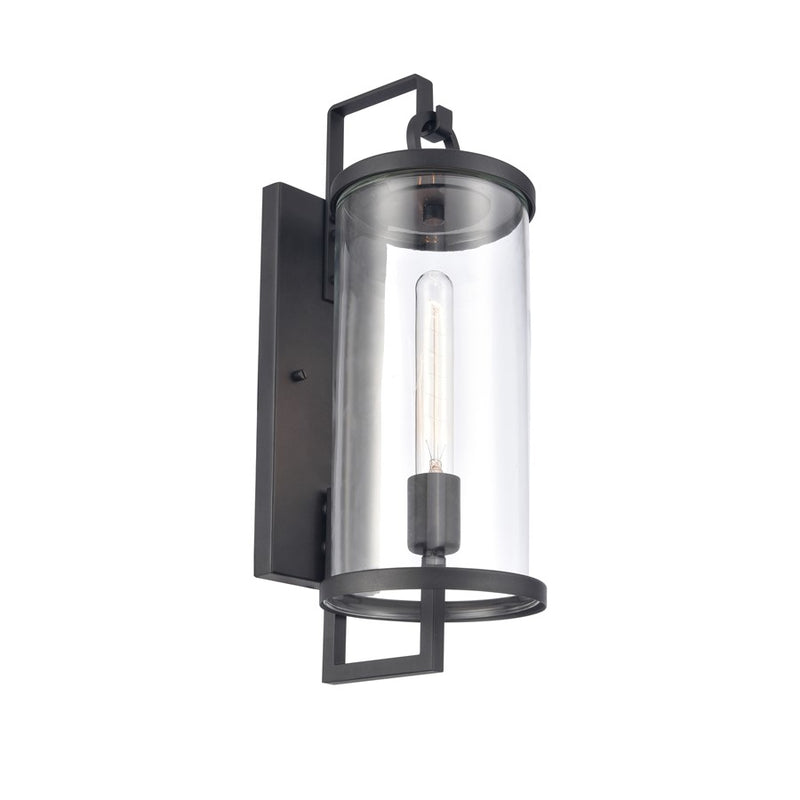 Atlas Lighting Hopkins 18'' High 1Lt Outdoor Sconce, Black/Clear