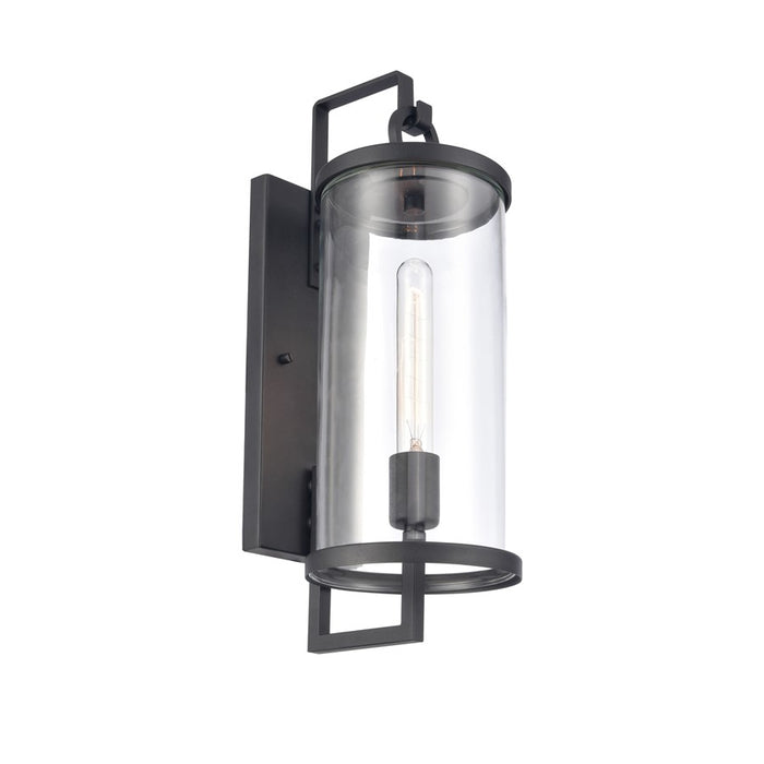 Atlas Lighting Hopkins 18'' High 1Lt Outdoor Sconce, Black/Clear