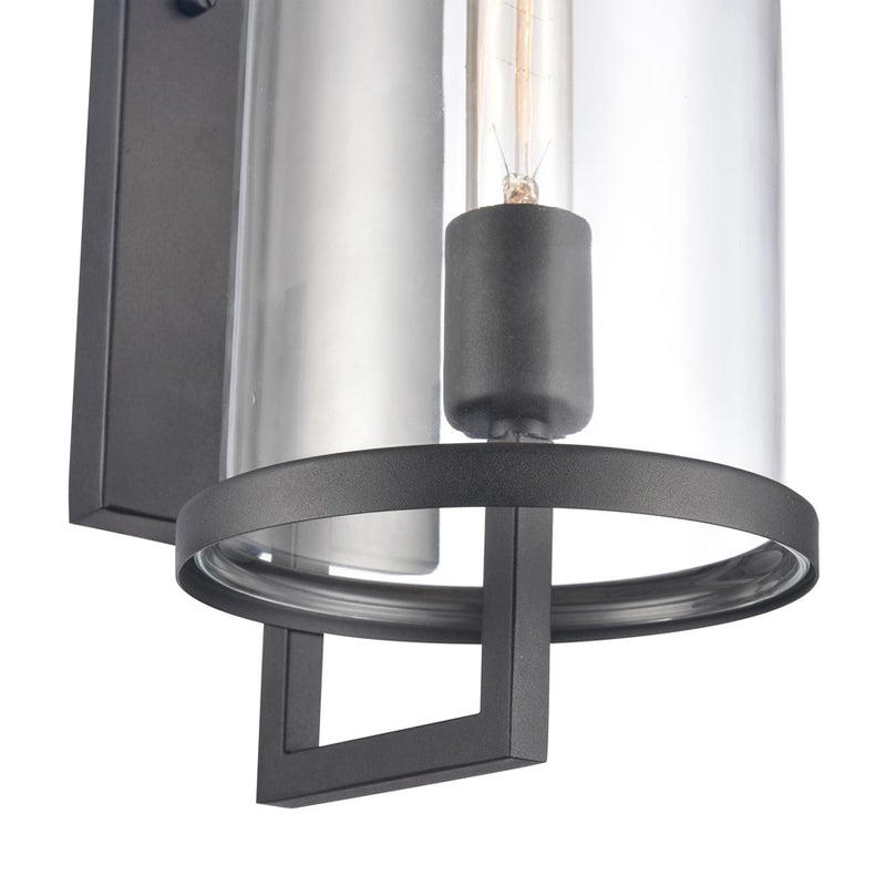 Atlas Lighting Hopkins 18'' High 1Lt Outdoor Sconce, Black/Clear