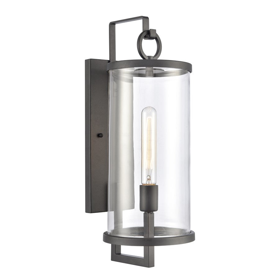 Atlas Lighting Hopkins 20.25'' High 1Lt Outdoor Sconce, Black/Clear
