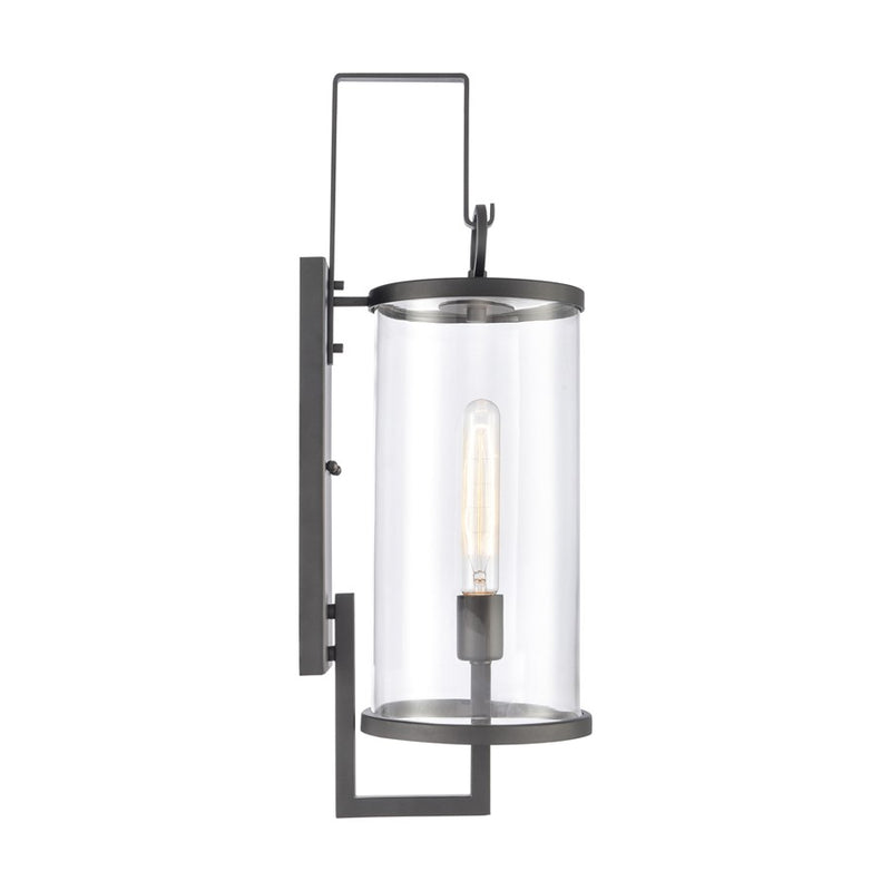 Atlas Lighting Hopkins 24in 1-Light Outdoor Sconce | Transitional Charcoal Black and Clear Glass | Entryway & Covered Patio | Model OL11160-BK