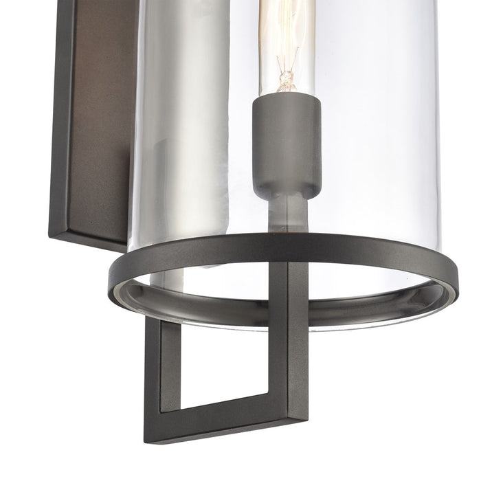 Atlas Lighting Hopkins 24'' High 1Lt Outdoor Sconce, Black/Clear