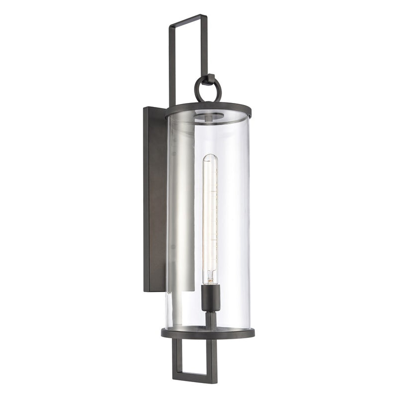 Atlas Lighting Hopkins 30in 1-Light Outdoor Sconce | Transitional Charcoal Black and Clear Glass | Entryway & Covered Patio | Model OL11161-BK