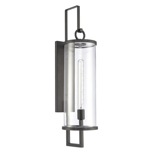 Atlas Lighting Hopkins 30'' High 1Lt Outdoor Sconce, Black/Clear