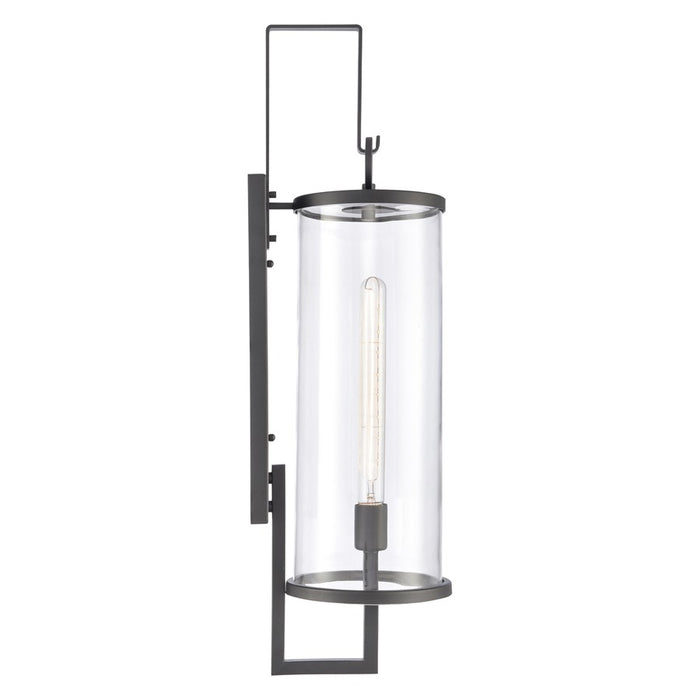 Atlas Lighting Hopkins 30'' High 1Lt Outdoor Sconce, Black/Clear