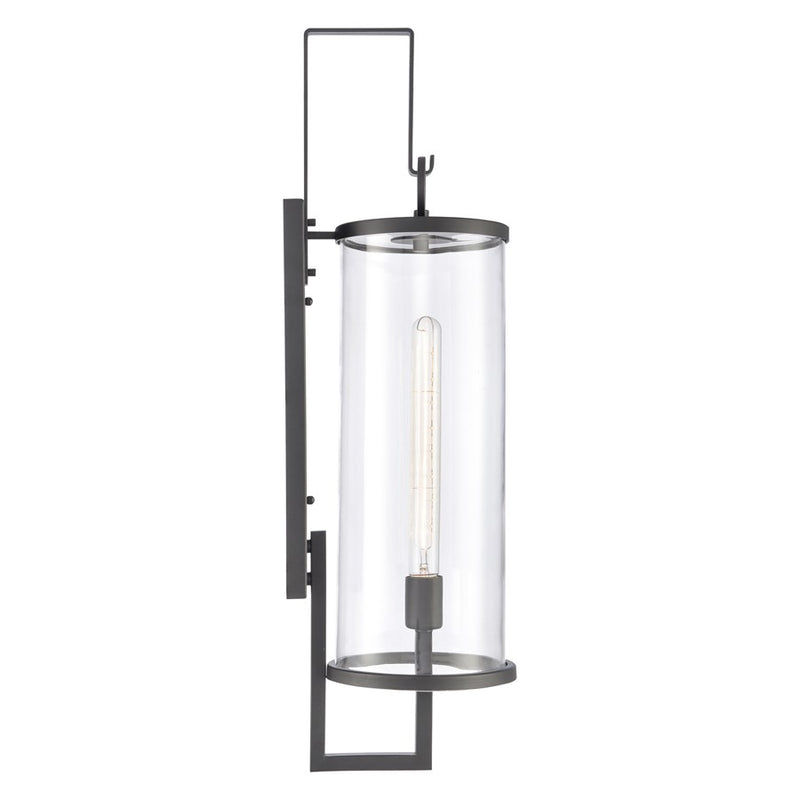 Atlas Lighting Hopkins 30in 1-Light Outdoor Sconce | Transitional Charcoal Black and Clear Glass | Entryway & Covered Patio | Model OL11161-BK