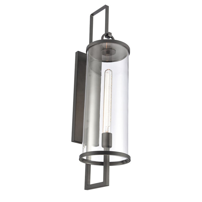 Atlas Lighting Hopkins 30'' High 1Lt Outdoor Sconce, Black/Clear