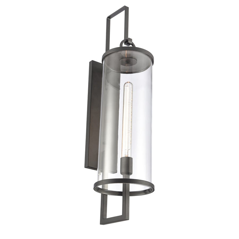 Atlas Lighting Hopkins 30in 1-Light Outdoor Sconce | Transitional Charcoal Black and Clear Glass | Entryway & Covered Patio | Model OL11161-BK