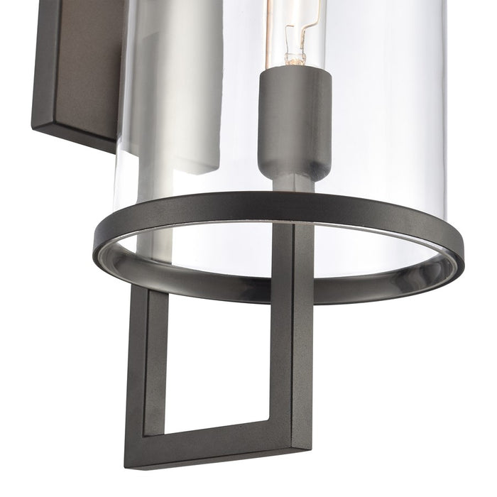 Atlas Lighting Hopkins 30'' High 1Lt Outdoor Sconce, Black/Clear