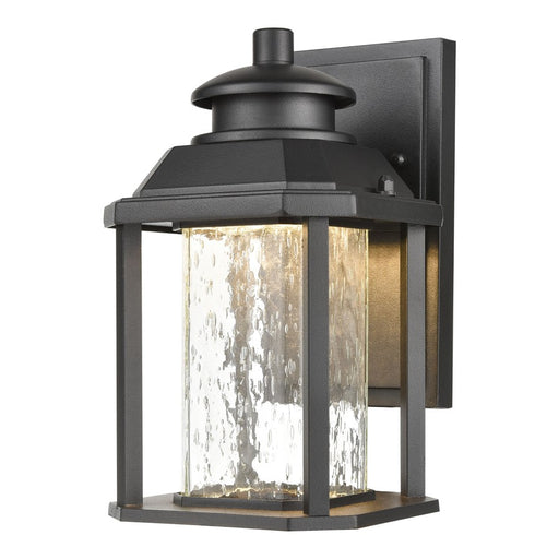 Atlas Lighting Irvine 10''H 1Lt Outdoor Sconce, Matte Black/Clear