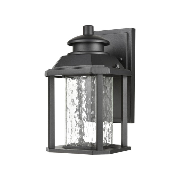 Atlas Lighting Irvine 10''H 1Lt Outdoor Sconce, Matte Black/Clear
