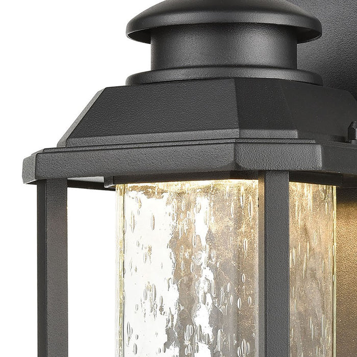 Atlas Lighting Irvine 10''H 1Lt Outdoor Sconce, Matte Black/Clear