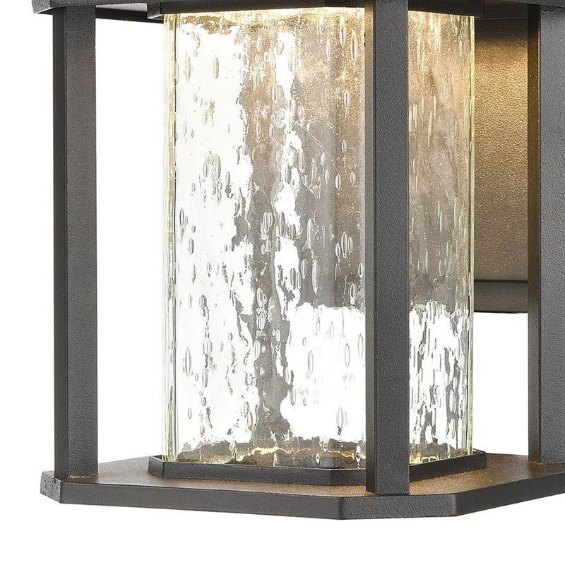 Atlas Lighting Irvine 10in 1-Light Outdoor Sconce | Traditional Matte Black and Seeded Glass | Entryway & Covered Patio | Model OL11162-BK