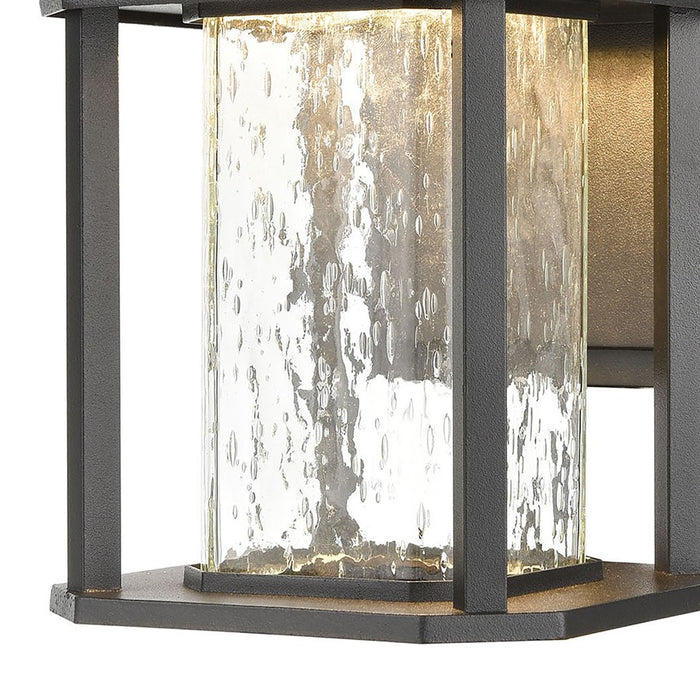 Atlas Lighting Irvine 10''H 1Lt Outdoor Sconce, Matte Black/Clear