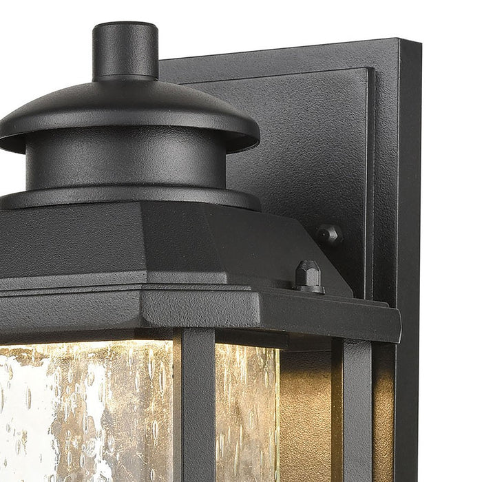 Atlas Lighting Irvine 10''H 1Lt Outdoor Sconce, Matte Black/Clear