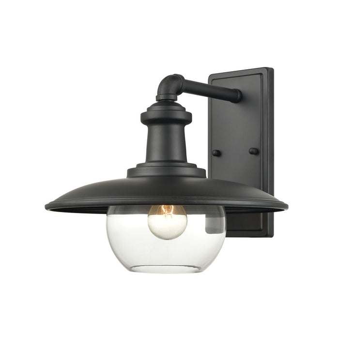 Atlas Lighting Jackson 12'' High 1Lt Outdoor Sconce, Black/Clear