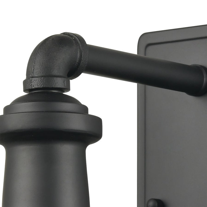 Atlas Lighting Jackson 12'' High 1Lt Outdoor Sconce, Black/Clear