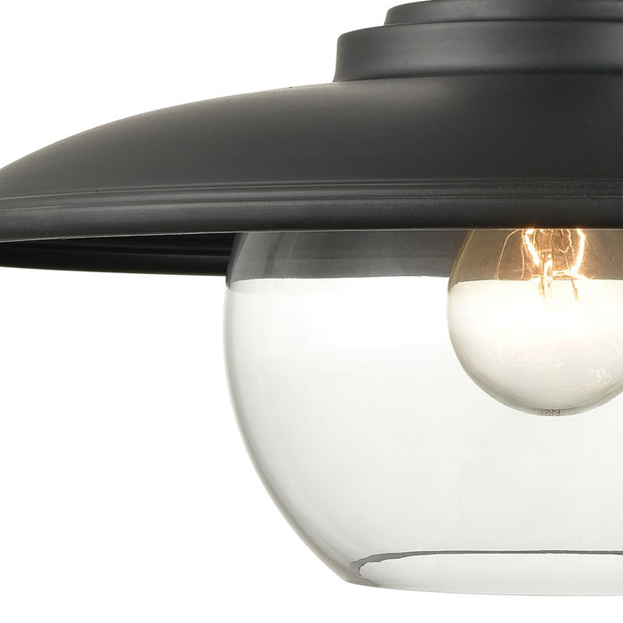 Atlas Lighting Jackson 12'' High 1Lt Outdoor Sconce, Black/Clear