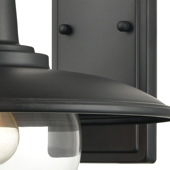 Atlas Lighting Jackson 12'' High 1Lt Outdoor Sconce, Black/Clear