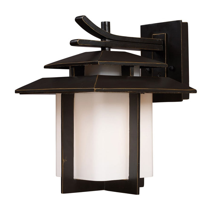 Atlas Lighting Kanso 13''H 1Lt Outdoor Sconce, Aged Bronze/White