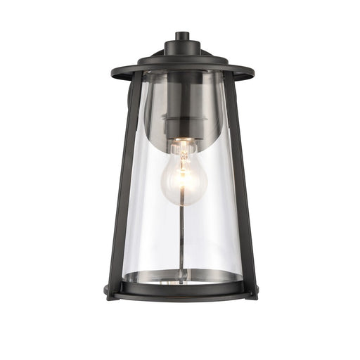 Atlas Lighting Kennison 13'' High 1Lt Outdoor Sconce, Black/Clear