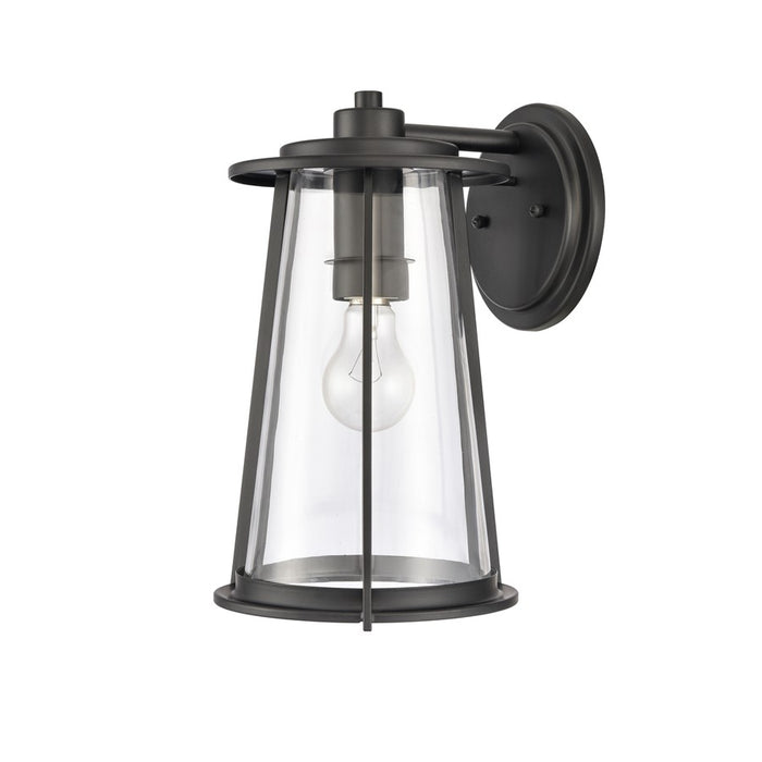Atlas Lighting Kennison 13'' High 1Lt Outdoor Sconce, Black/Clear